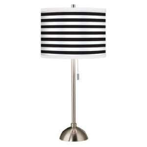  Giclee Black and White Horizontal Stripe Table Lamp