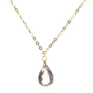 Gold Over Silver Rose Quartz Necklace   18.Opens in a new window