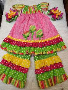 BOUTIQUE BIRTHDAY PAGEANT RETRO LOLLIPOP CANDY RUFFLE  