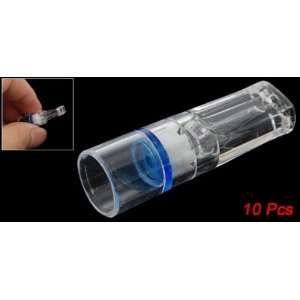  Blue Clear Plastic Reusable Cigarette Filter Tip 10 Pcs 