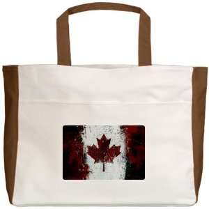   : Beach Tote Mocha Canadian Canada Flag Painting HD: Everything Else