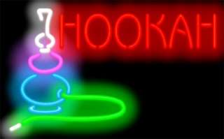 HOOKAH IN RED WITH GRAPHIC GENUINE NEON SIGN 32X20  