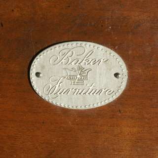 Vintage Baker Chestnut Pedestal Occasional Coffee Table  