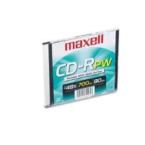 Maxell CD R Disc 650MB/74min 48x With Slim Jewel Case Printable White 