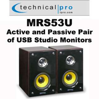   Pro MRS53U Active & Passive USB Studio Monitors Computer TV Speakers