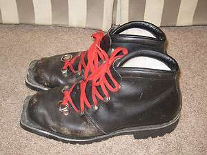   NORONNA BLACK LEATHER 3 PIN SKI CROSS COUNTRY SHOES BOOTS MENS 7