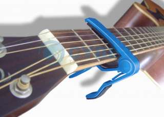 Folk Acoustic Guitar Trigger Change Capo Key Clamp Blue  