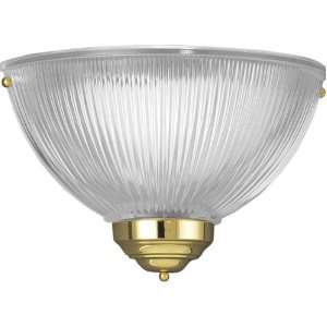   P7126 10 Wall Sconce with Clear Prismatic Glass Bowl, Polished Brass