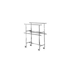 Double Bar Garment Clothing Retail Display Clothes Rack w/ Add on Hang 
