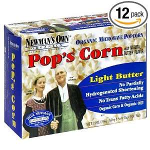Newmans Own Organics Pops Corn Organic Microwave Popcorn, Light 
