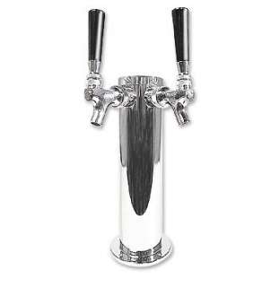 Tap Double Faucet Chrome Draft Beer Tower Keg Dual  