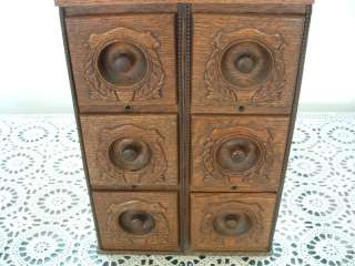 Antique*Oak*6 Drawer*Cabinet*Sewing Drawers*  