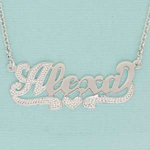Personalized Sterling Silver Name Necklace with Precious Hand Carving 