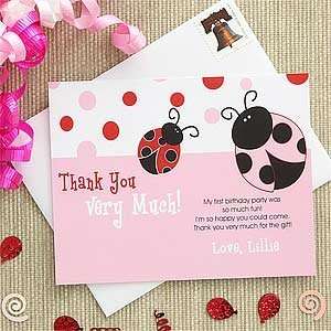  Personalized Girls Thank You Cards   Ladybug Health 