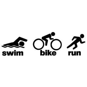  Triathlon   Swim Bike Run Decal Sticker: Sports & Outdoors
