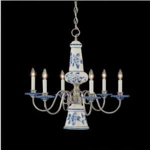 Delft Seven Light Chandelier Finish Combination of Polished Brass and 