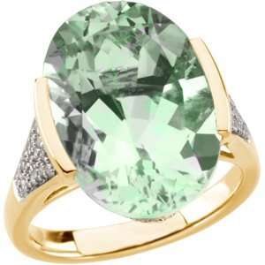    Genuine Green Quartz & Diamond Ring Diamond Designs Jewelry