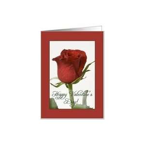  Red rose bud   Happy Valentines Day Card Health 