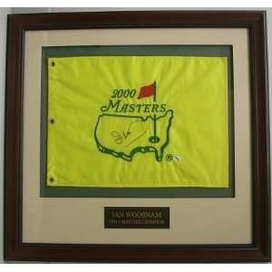 Ian Woosnam Autographed/Hand Signed 2000 Masters Flag Custom Framed