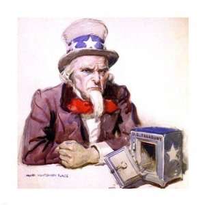 James Montgomery Flagg  Uncle Sam With Empty Treasury 1920 