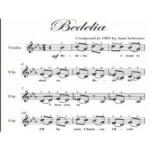 Bedelia Easy Violin Sheet Music Jean Schwartz  Books