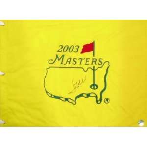  Jose Maria Olazabal Autographed 2003 Masters Golf Pin Flag 