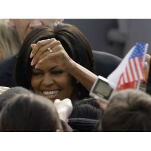 US First Lady Michelle Obama Greets the Crowd after Her 