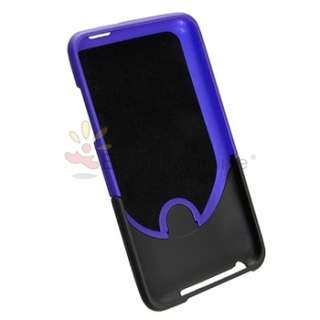 BLUE/BLACK RUBBER HARD COVER CASE+LCD GUARD FOR iPOD TOUCH iTOUCH 2ND 