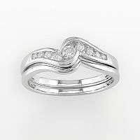 Bridal Sets 14k White Gold 1/4 ct. T.W. Diamond Swirl Ring Set