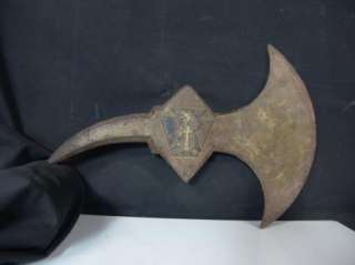 Vintage / Antique Viking Style Firemans Axe Head   Embossed  