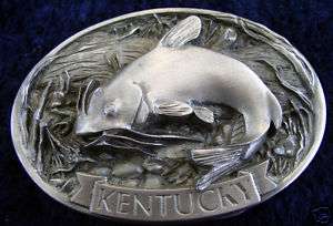 Vintage Kentucky Catfish Fishing Belt Buckle  
