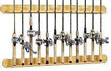 Offshore Wall Mount Pine Fishing Rod/Pole Rack   12 rod  
