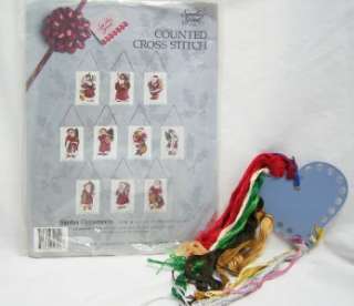   Stitch Santas Ornaments Set of 10 Patterns Plus Floss Organizer  