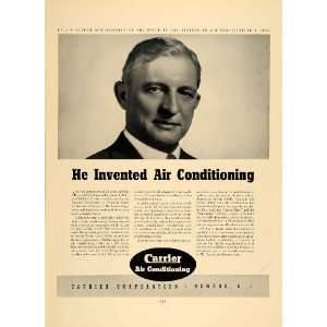  1936 Ad Willis Carrier Air Conditioning Newark Cooling 