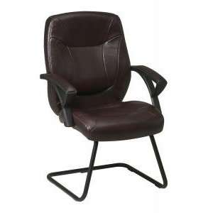   Leather Visitors Chair With Padded Arms   Discontinued