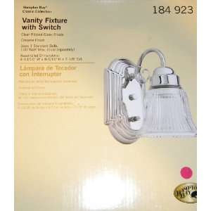 Hampton Bay Classic Collection Vanity Fixture with Switch   Clear 
