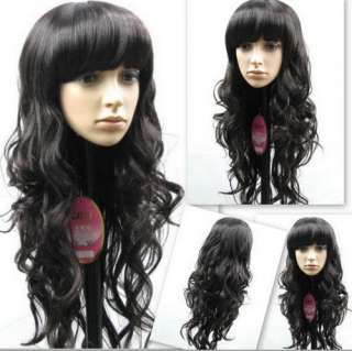 Woman Long Wave Dark Brown Cosplay Hair Wigs Wig WL21  