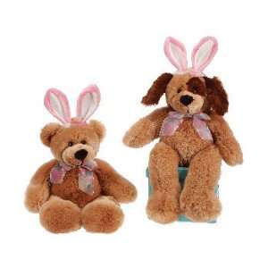  17 Cuddle Bear And Dog With Bunny Ears Case Pack 24: Home & Kitchen