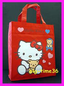 Hello Kitty Red Nylon School Weekend Shopper Tote bag Handbag Girl 