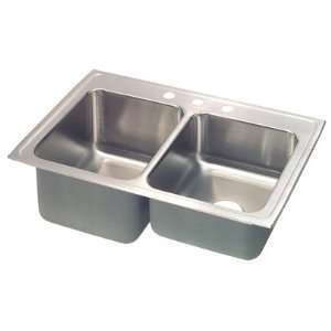   Gourmet Kitchen Sink Lustrous Satin Stainless Steel Top Mount 2 Holes