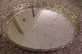   Mirror Vintage Vanity Dresser Tray Glass bEauty Makeup Home Decor OLD