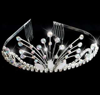   Crown Comb Wedding Bridal Tiara Headband Silver Plated Hot  