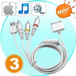  3 iPhone and iPod RCA Composite Cables + USB Everything 