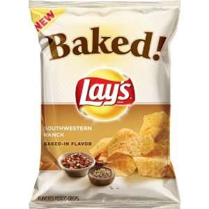  Baked Lays Southwestern Ranch Flavored Potato Crisps, 8 