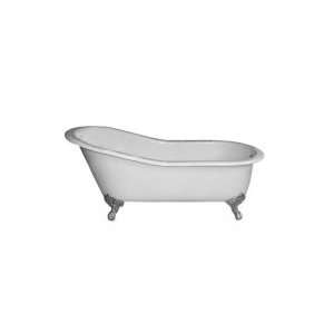 Barclay Cast Iron 68 Roll Top Tub with White Exterior, Imperial Feet 
