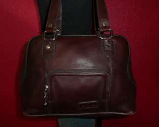   Brown Italian Leather Larger Satchel Shoulder Bag Purse ITALY  