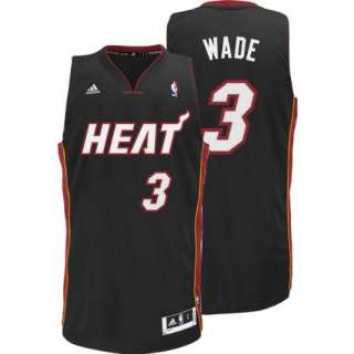 Miami Heat Dwyane Wade BLACK Swingman Jersey sz Large  