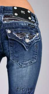 Miss Me Jeans Metallic Mini Sequin Blingy Zebra Yoke Denim Boot Cut 