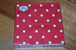 Red With White Spots / Dots / Polkadots, 20 Paper Napkins, Serviettes 