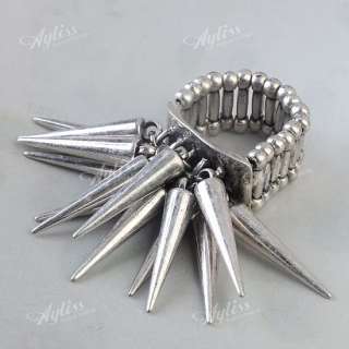   Spike Finger Ring Gothic Punk Elastic Stretchy Korean Jewelry  